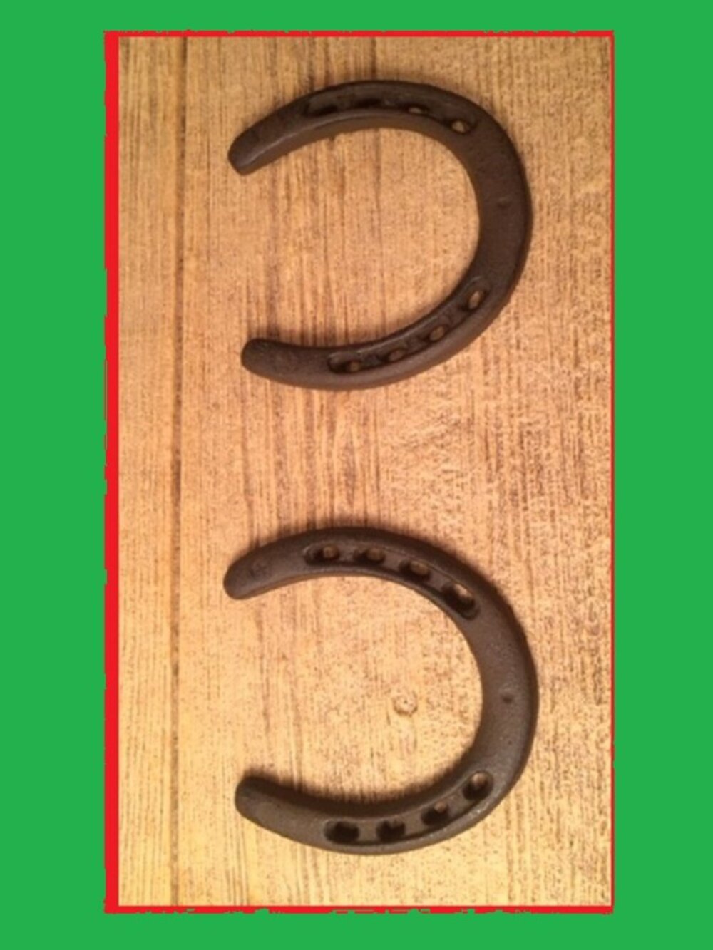 Set of Two (2) Cast Iron Large Horseshoe 5" tall by 4 3/4" wide Two (2) 05208